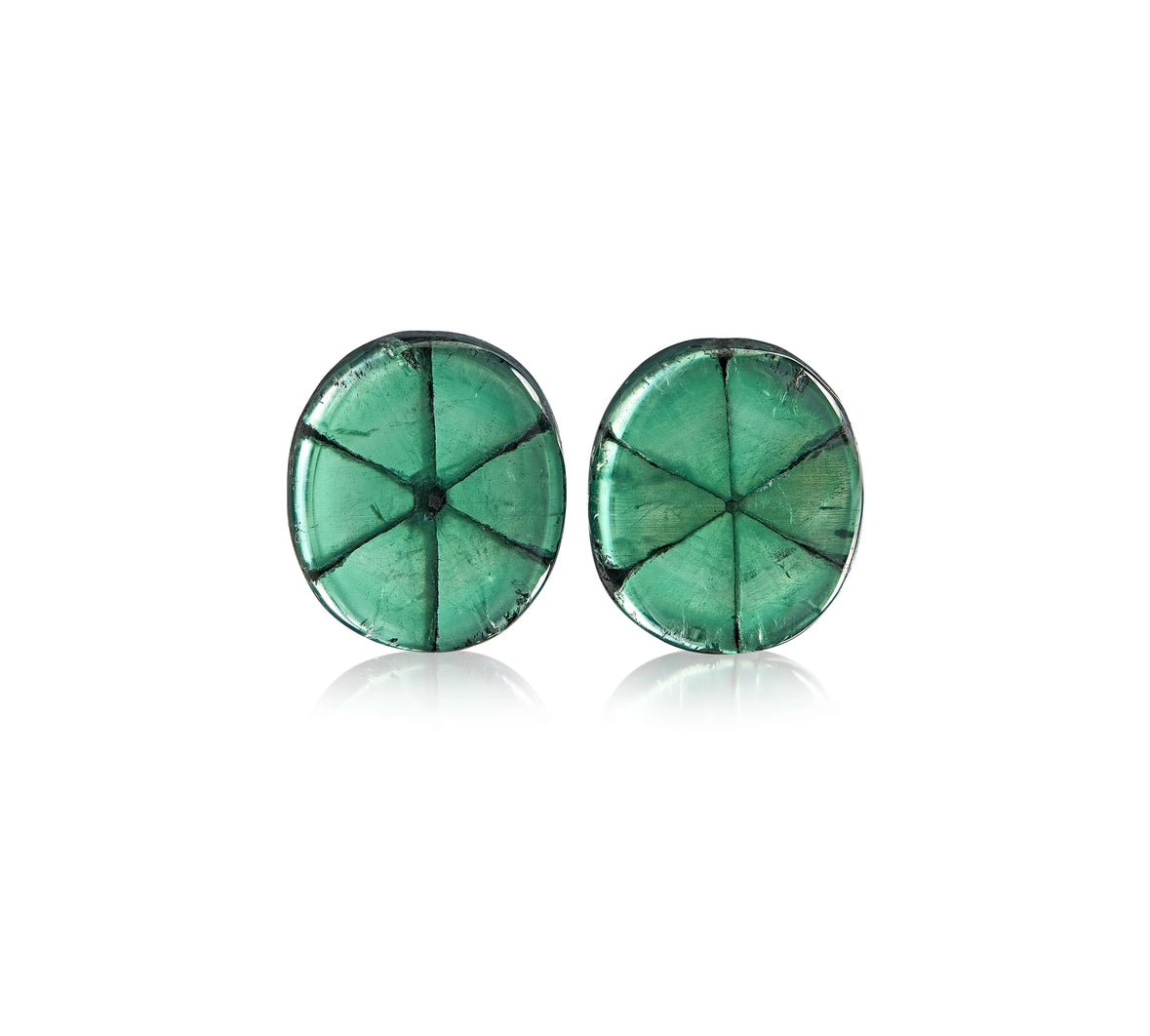 Paire d'émeraudes "Trapiche" de 17,55 ct